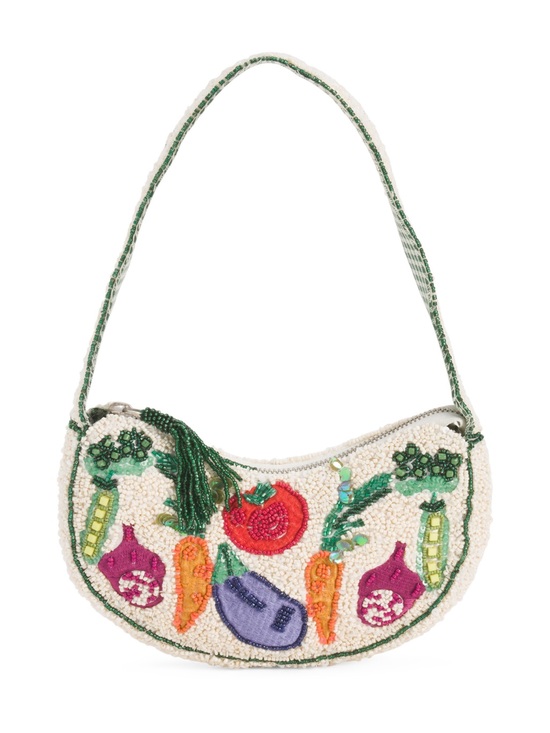 T.J.Maxx Handbags - NWT Handmade in India Garden Vegetable Beaded Shoulder Bag White Multi TJ Maxx